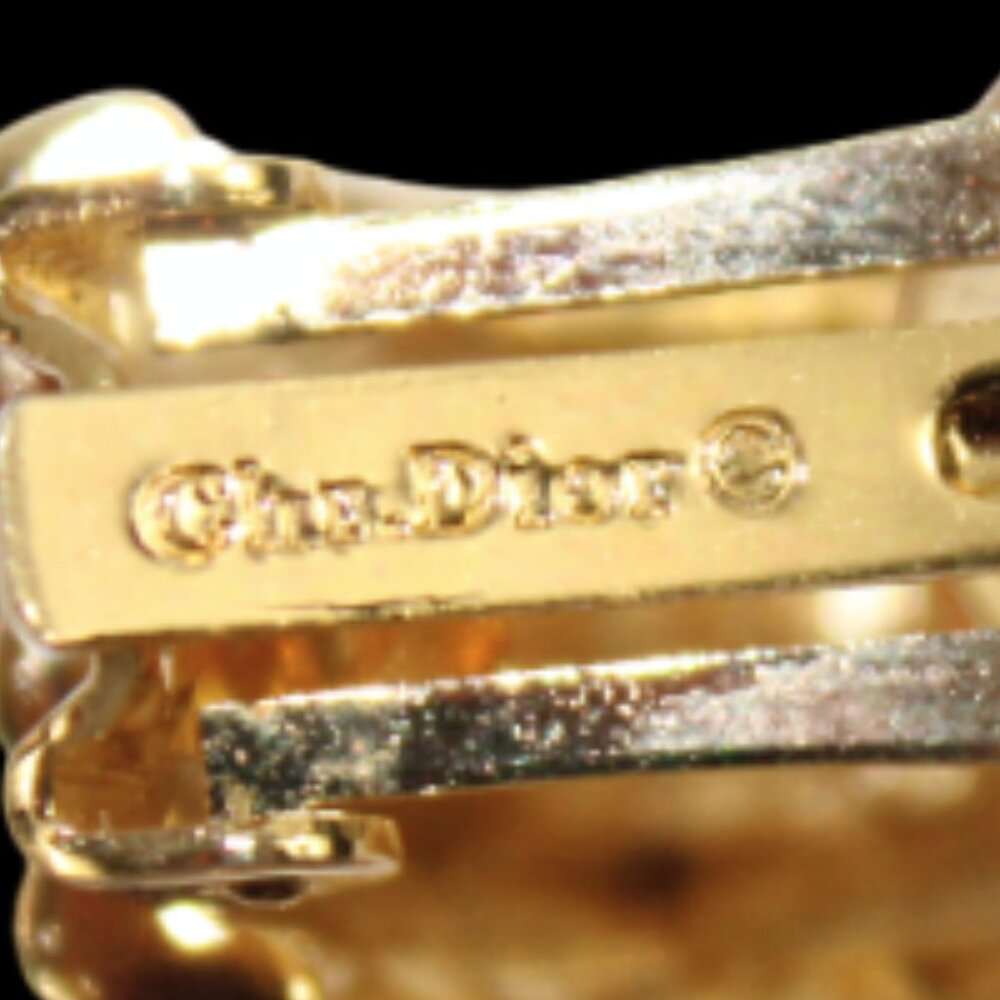 Christian Dior Vintage Gold Woven Clip-On Earrings | Modernist Statement Earring - Picture 7 of 8